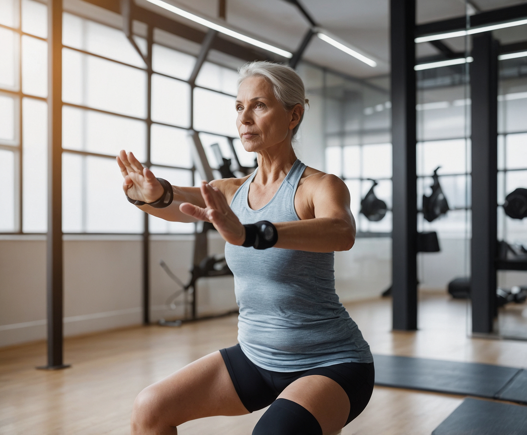 Atleta realizando ejercicios de rehabilitación.